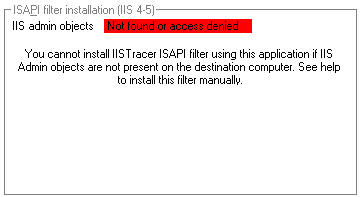 When IIS admin objects does not exists, you have to install IISTracer manually. 