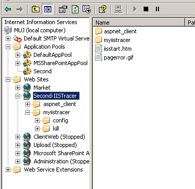 Create an empty folders for IISTracer
